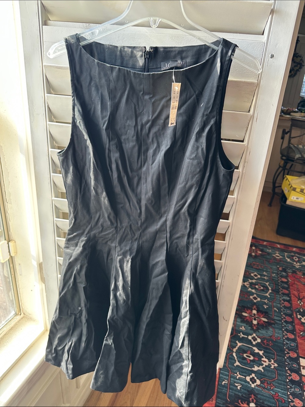 J. Crew Black Sleeveless Fit-and-Flare Dress